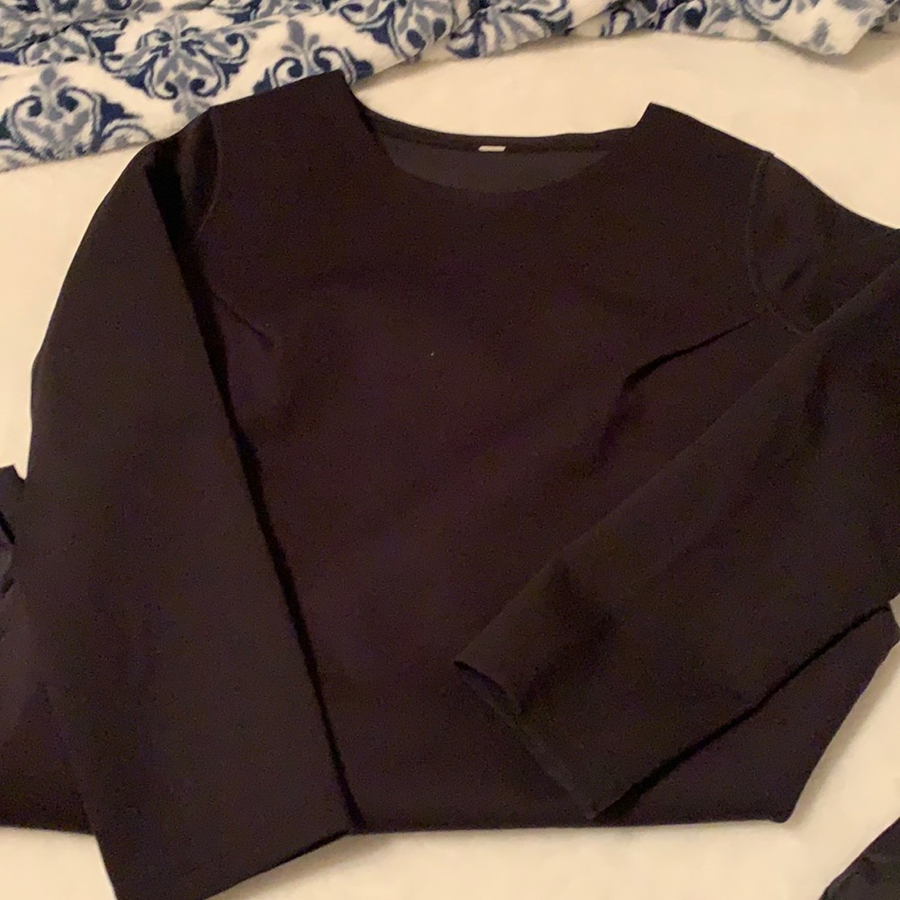 Lululemon black scuba top with back detail size 6